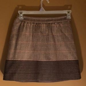 plaid brown and tan mini skirt